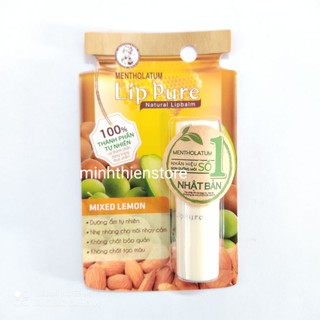 Son dưỡng môi Lip Pure - Rohto Mentholatum 100% thành phần tự nhiên 3,9g