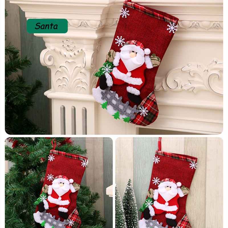 Vớ Treo Trang Trí Cây Thông Giáng Sinh / Năm Mới Hình Ông Già Noel Tuần Lộc / Gấu Dễ Thương