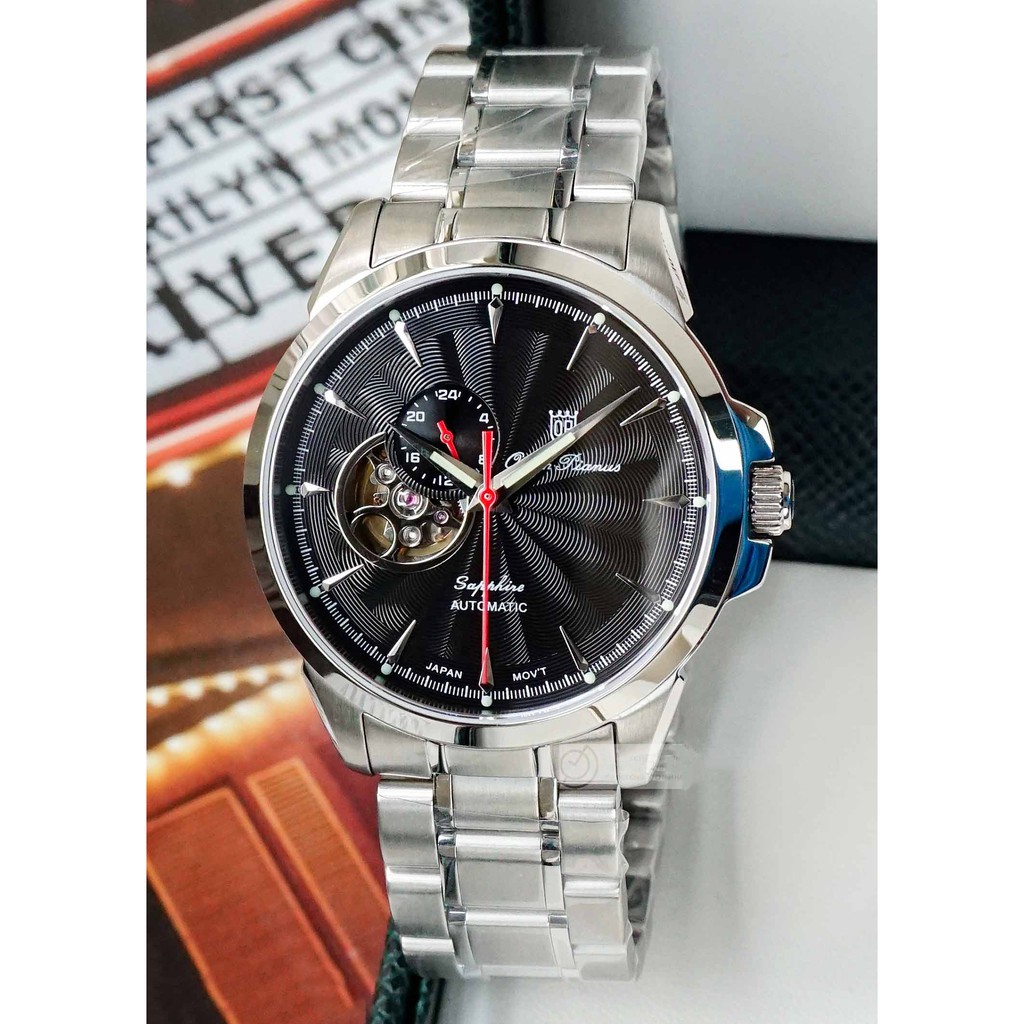 Đồng hồ nam dây kim loại Automatic Olym Pianus OP990-083 OP990-083AMS đen