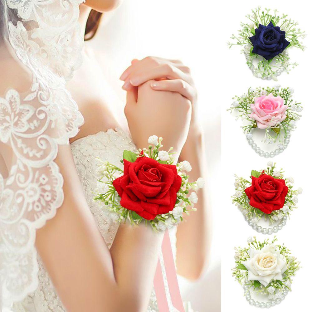 Vòng Hoa Đeo Tay Trang Trí Hoa Giả Cho Cô Dâu