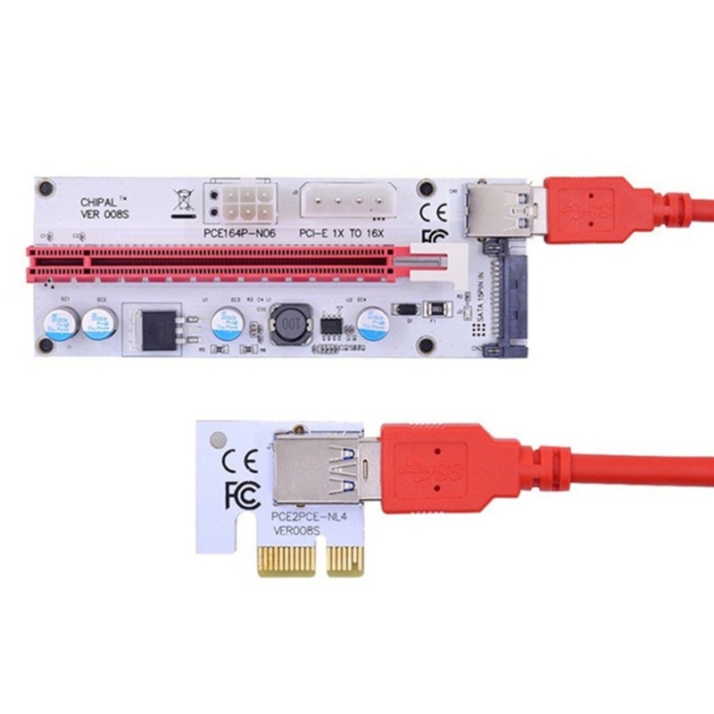 Card Mở Rộng PCI-E 1X Sang 16X 4Pin 6Pin Cho Đèn LED US