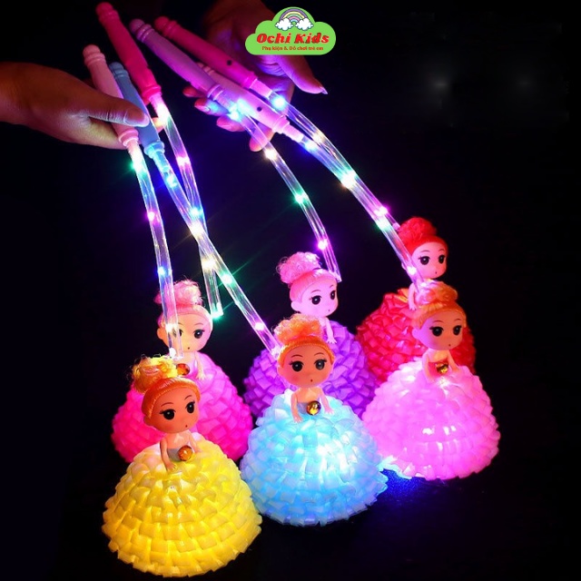 Đèn Lồng Búp Bê Công Chúa Phát Sáng , Đồ Chơi Trung Thu Cho Bé Gái Nhiều Màu Dễ Thương