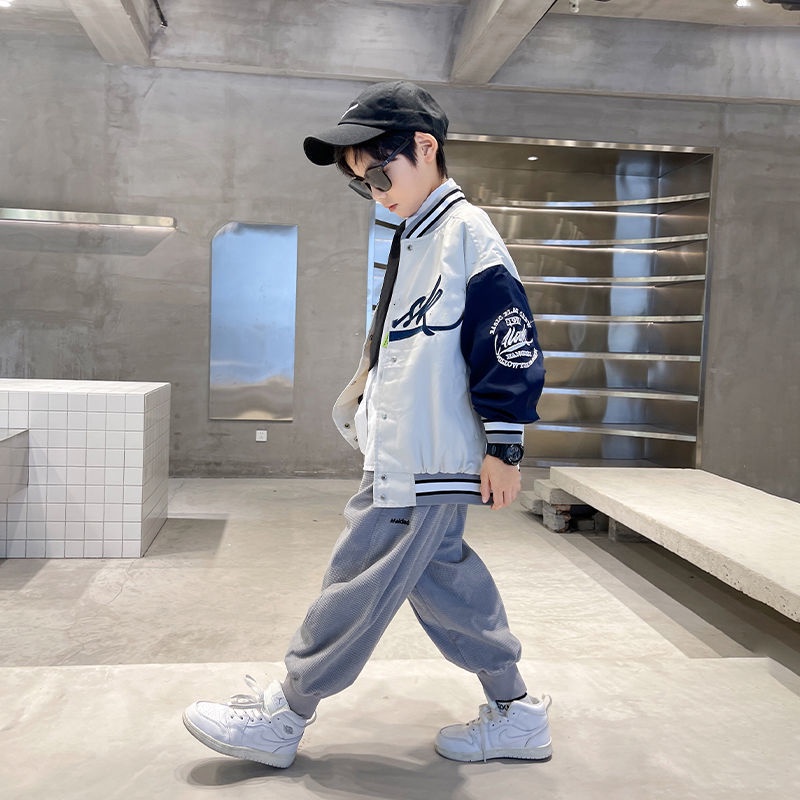 Áo khoác bomber bé trai bé gái size đại dù 2 lớp cho bé unisex in hình cá tính form 14 43kg HD247 0318 D