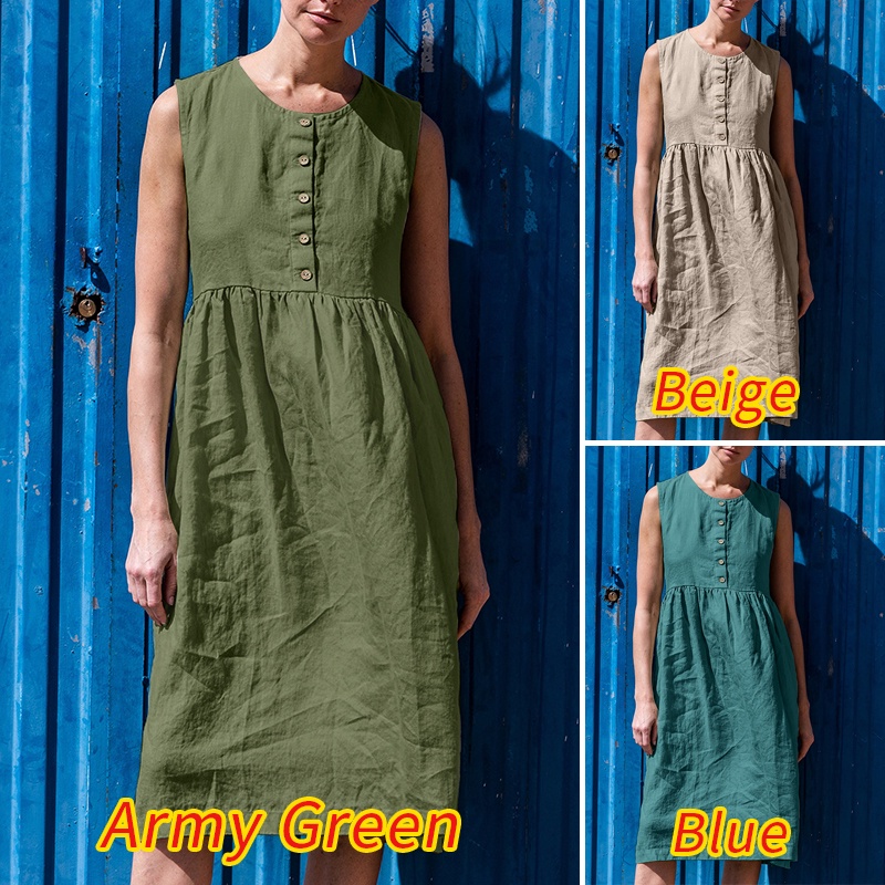 Đầm midi ZANZEA dáng chữ A không tay cổ tròn phong cách châu Âu ngọt ngào cho nữ