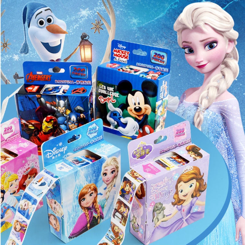 Set 200 Miếng Dán Trang Trí Hình Công Chúa Elsa Và Anna Trong Phim Hoạt Hình Frozen