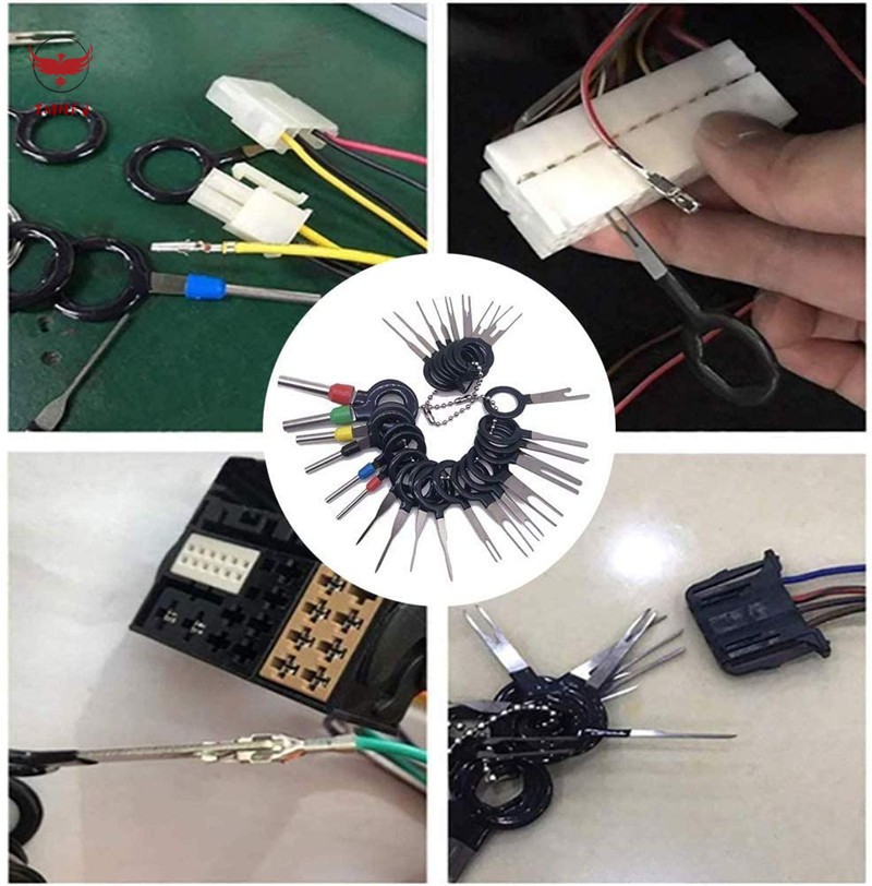 TMNFJ 26Pcs Car Terminal Removal Tool Kit Terminal Ejector Kit Wire Connector Pin Release Extractor Puller