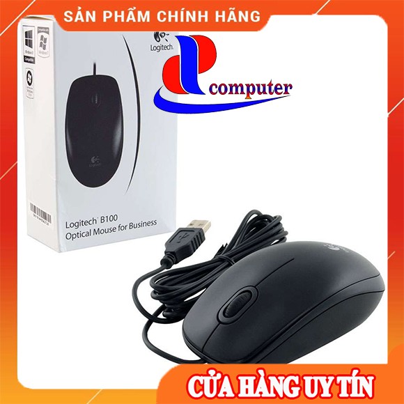 Chuột dây Logitech B100 (Đen)