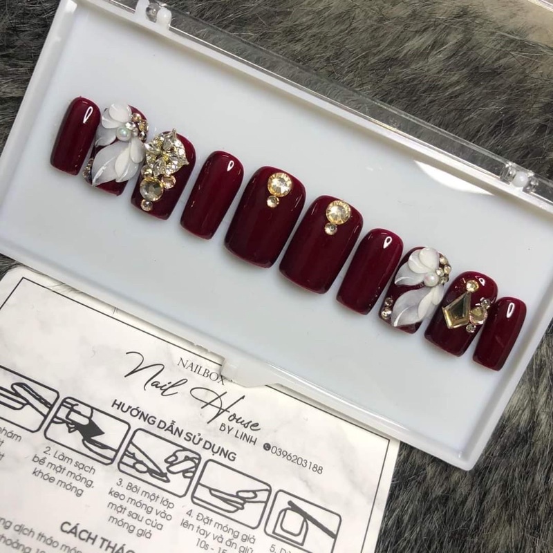 Hoa Bột Hoa Gắn Móng Nail Cánh Nhọn Giá 1bông