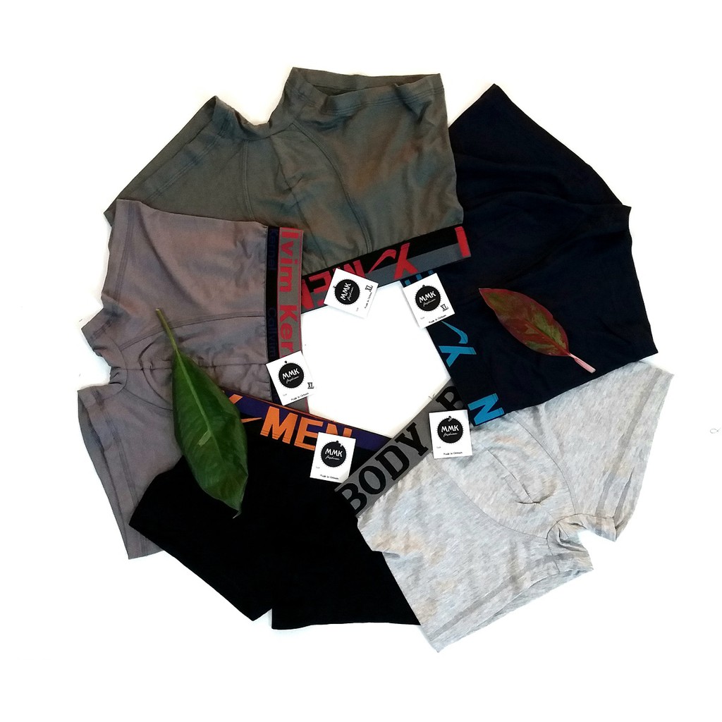 Combo 4 quần lót nam, quần boxer, vải cotton lụa co giãn 4 chiều, mềm  mát- Hàng VN M004