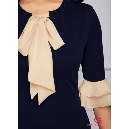 Đầm nữ tay lỡ phối nơ thời trang
