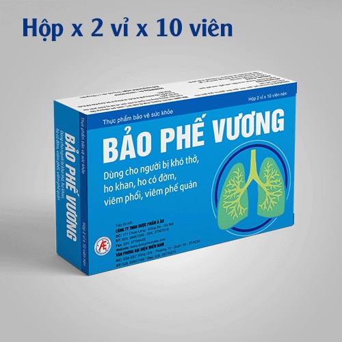 BẢO PHẾ VƯƠNG hộp 20 viên - DÀNH CHO NGƯỜI KHÓ THỞ, VIÊM PHỔI, VIÊM PHẾ QUẢN