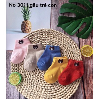 Combo 5 đôi tất gấu mix màu trẻ em