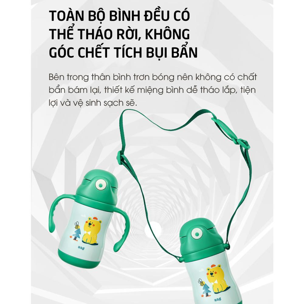 Bình giữ nhiệt inox AAG 386 quai cầm tiện lợi 260ml - 360ml cho bé