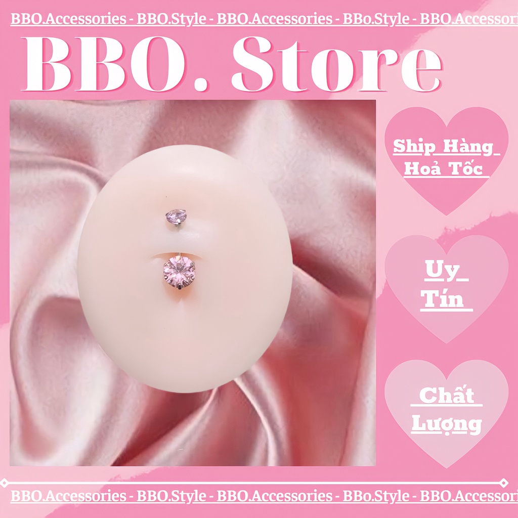 Khuyên Rốn Đá Pha Lê Trấu Nhiều Màu Không Han Gỉ - BBO.Store