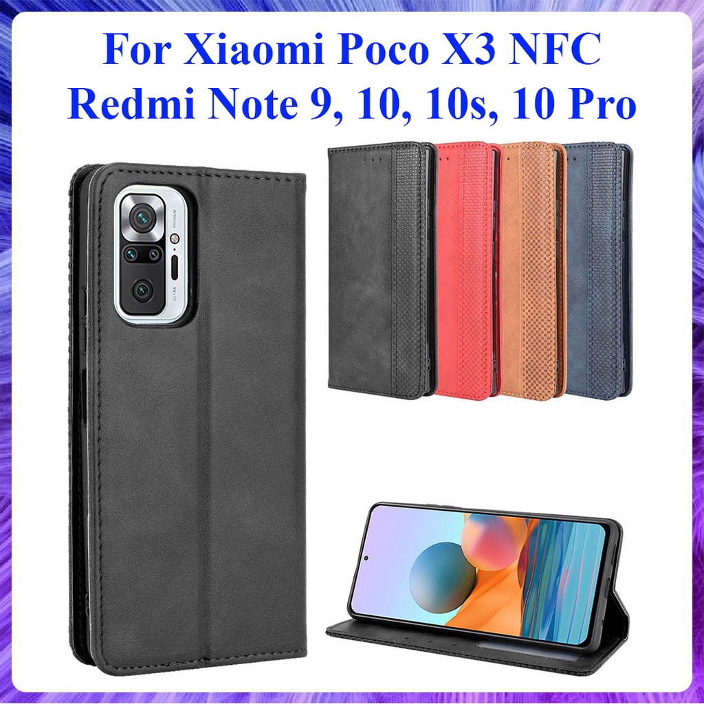Bao da dạng ví Xiaomi Poco X3 NFC, Redmi Note 10, Note 10s, Redmi Note 10 Pro, Redmi Note 9 ngăn đựng thẻ tiền