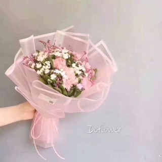 4 tờ Giấy bóng mờ- phụ kiện gói hoa màu ngẫu nhiên