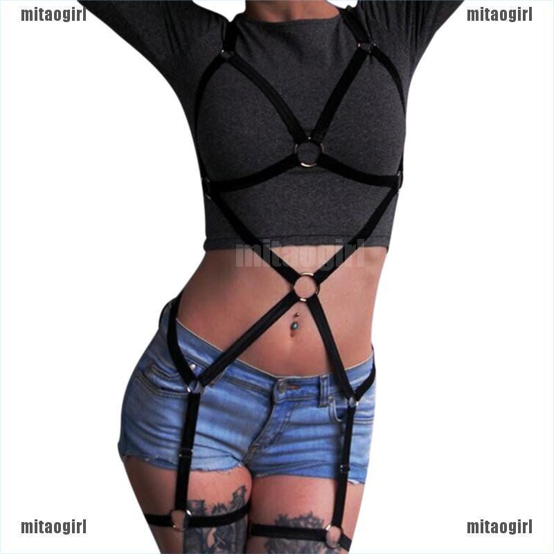 [🌸🌸Mitao] Black Whole Body New Women Body Harness Bra Cage Top Lingerie Adjustable Size [VN] | BigBuy360 - bigbuy360.vn