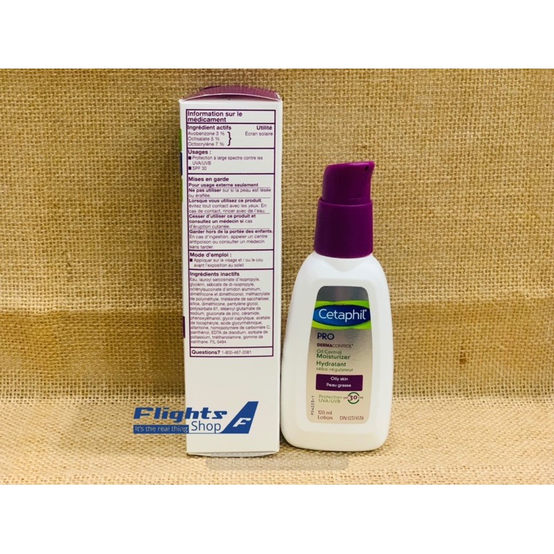 Kem dưỡng ẩm kiểm soát dầu CANADA Cetaphil Pro DermaControl Oil Control Moisturizer Hydratant, chống nắng SPF30