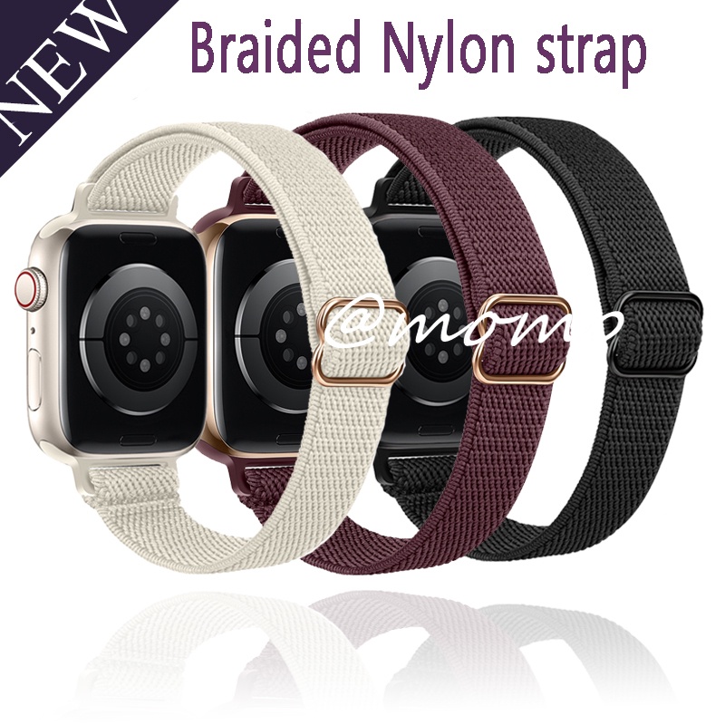 Dây Đeo Đồng Hồ Bằng Nylon Co Giãn Cho Apple Watch S7 6 5 4 3 2 45mm 41mm 44mm 40mm 42mm