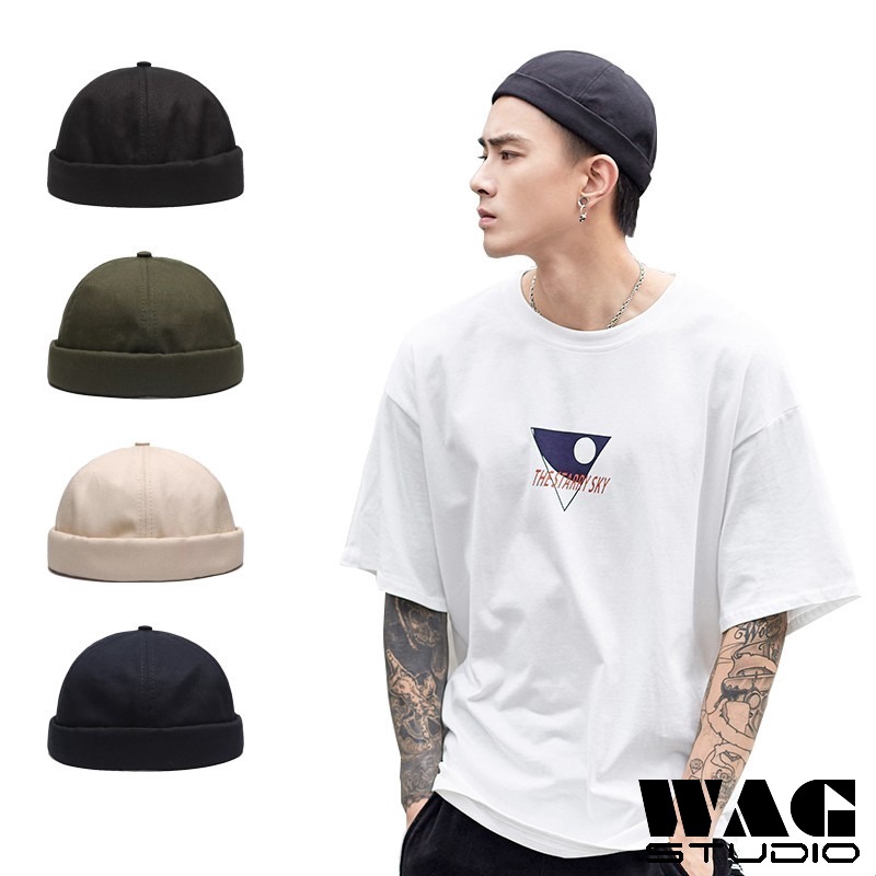Mũ Thủy Thủ Không Vành Chất Liệu Cotton Phong Cách Vintage