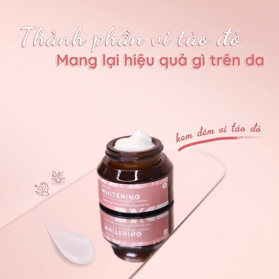 [Trắng hồng tự nhiên 100% thiên nhiên] Kem Đêm Vi Tảo Đỏ Dưỡng Ẩm Trắng Da GUO 30gr