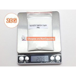 (ĐÃ VỀ HÀNG)Tuyết Nhân Tạo Loại 20Gram Đóng Gói Túi Zip Nguyên Liệu Làm Slime Mâyy