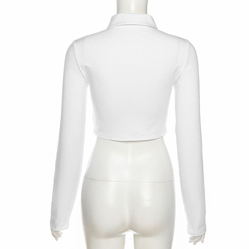 Áo croptop kiểu sơ mi dáng ôm có cà vạt thời trang phong cách đồng phục nữ sinh