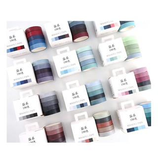 Washi Tape Cơ Bản (Hộp 5 Cuộn)