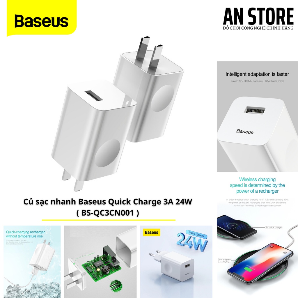 Củ sạc Baseus Quick Charge 3A 24W