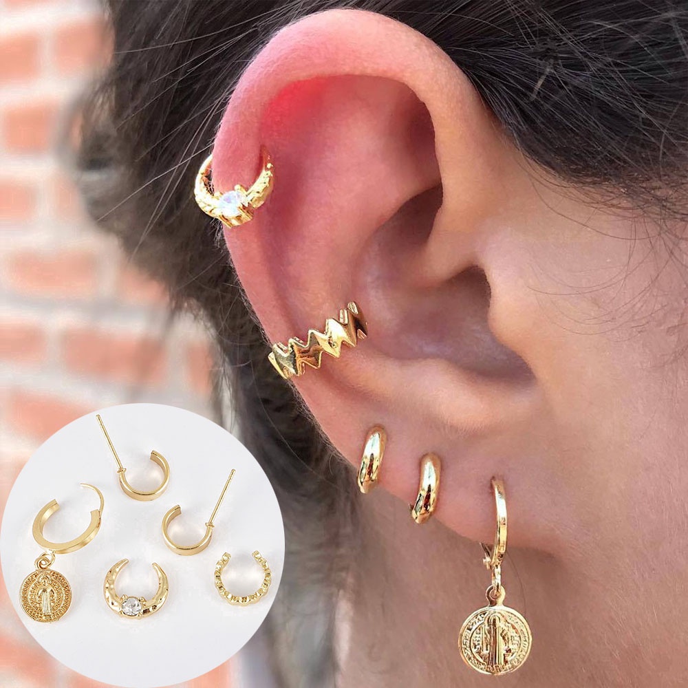 Set 5 khuyên tai vỏ sò phong cách boho cổ điển Hongyu8866