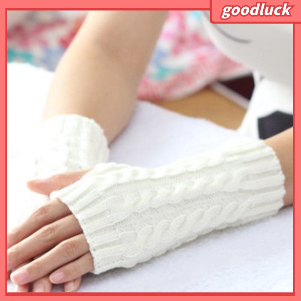 Găng Tay Dệt Kim Hở Ngón Giữ Ấm Cho Nam Và Nữ
