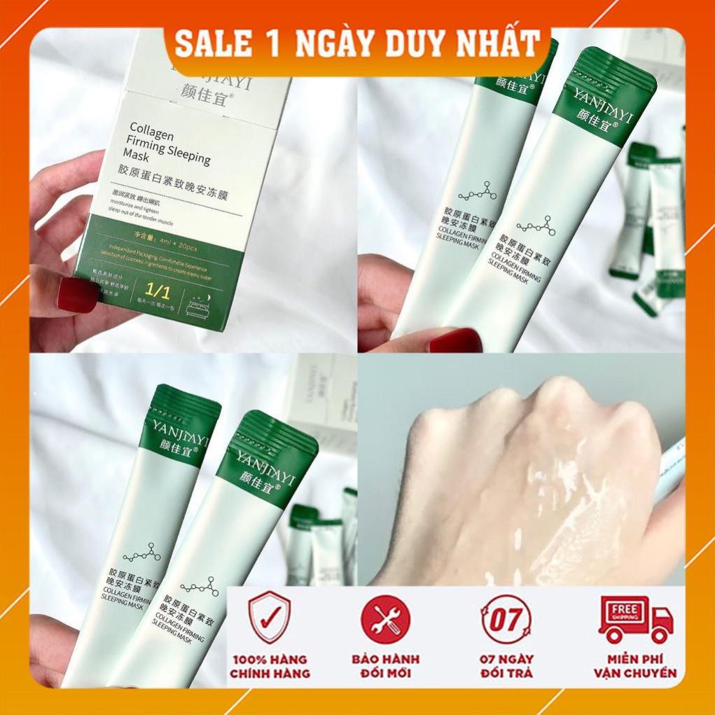 Hộp 20 gói mặt nạ ngủ nâng cơ collagen dạng thạch nội địa trung