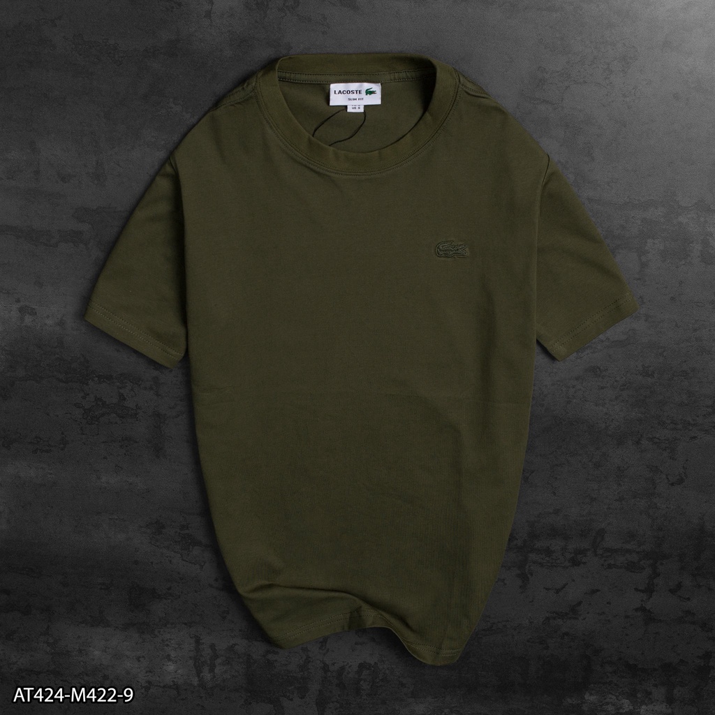 Áo thun thêu logo nổi cùng màu áo 100% Cotton AT424 - áo thun nam VNXK