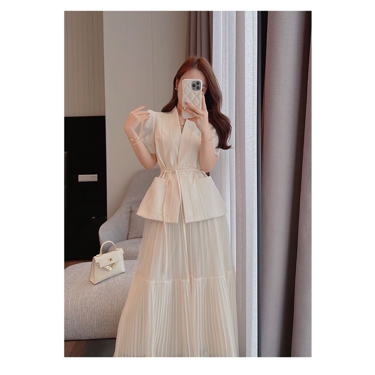 Set Đồ Mùa Hè Phong Cách Thời Trang Mới Với Váy Ngắn Có Hương Thơm Nhỏ Phong Cách Hong Kong Cho Nữ