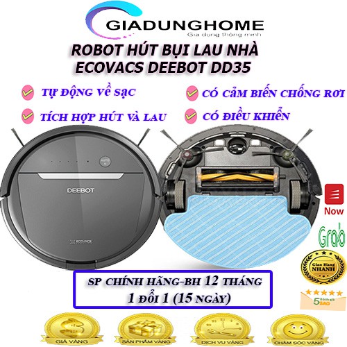 Robot Hút Bụi Ecovacs DD35 Công Nghệ Mỹ Rẻ Nhất Thị Trường, Robot Lau Nhà, Máy Hút Bụi Tự Động, Giadunghome.com . Hot.