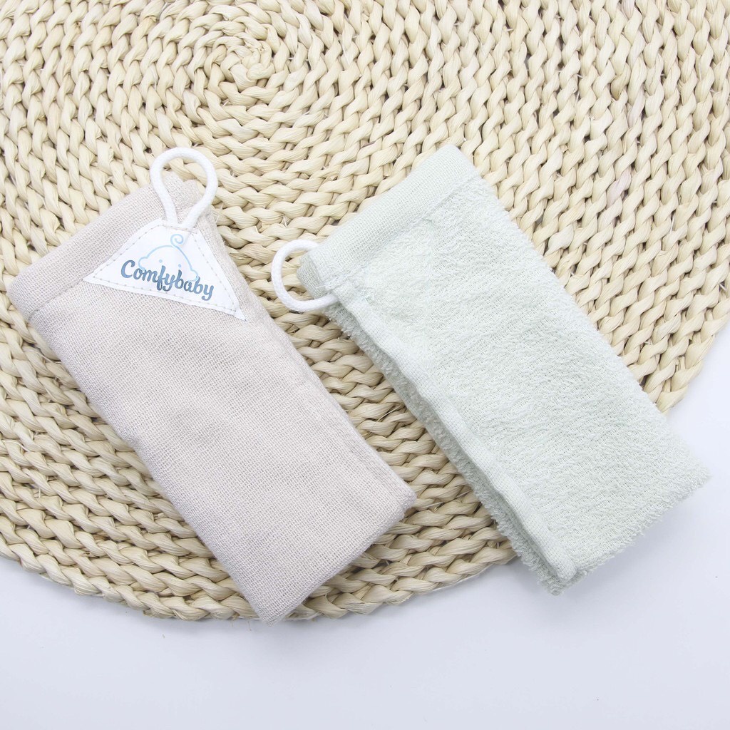 Made in Việt Nam - khăn mặt - kỳ tắm cho bé 100% Cotton cao cấp Comfybaby - giao màu ngẫu nhiên