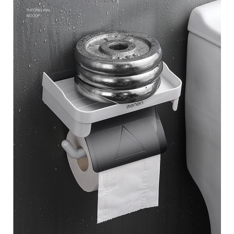 Giá treo giấy vệ sinh nhà tắm dán tường tiện lợi, nhựa ABS cao cấp