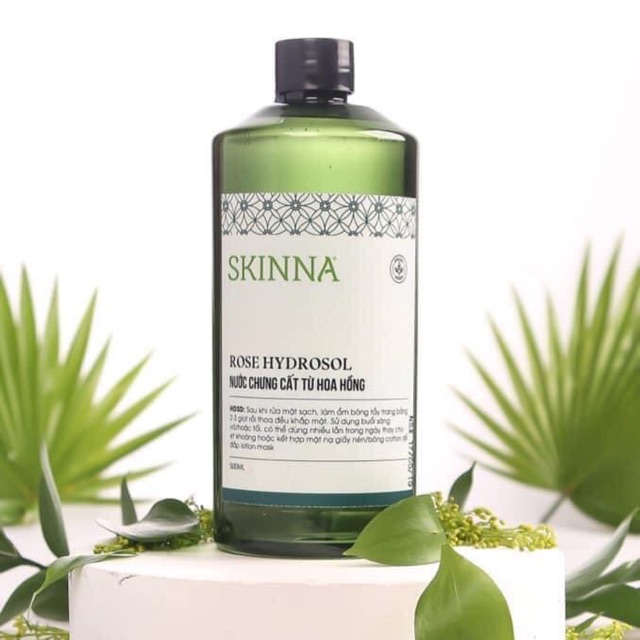 SKINNA ORGANIC [CHAI NGUYÊN 500ML] HYDROSOL TONER - Nước chưng cất tinh khiết từ hoa hồng đa chức năng tiện dụng