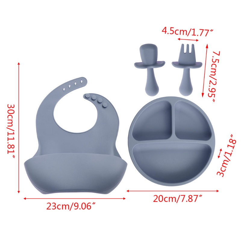 Bộ 4 Dụng Cụ Tập Ăn Cho Bé Bằng Silicone Chống Trượt Tiện Lợi