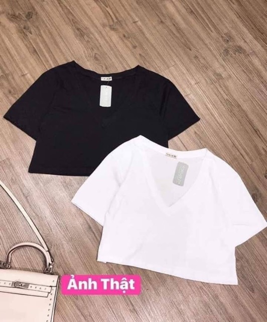 Áo thun cổ tim ,áo cổ tim fom croptop siêu xinh