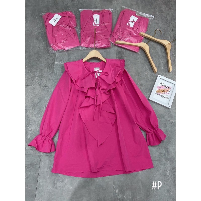 Váy bbdoll hồng phối cổ bèo nơ hàng đẹp chất thô mềm⚡️Ảnh thật | BigBuy360 - bigbuy360.vn