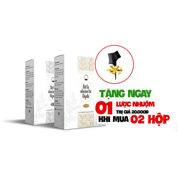 [Rẻ Vô Địch] COMBO 2 HỘP BỘT LÁ NHUỘM TÓC OGATIC ( TẶNG KÈM 1 LƯỢC NHUỘM 20K )