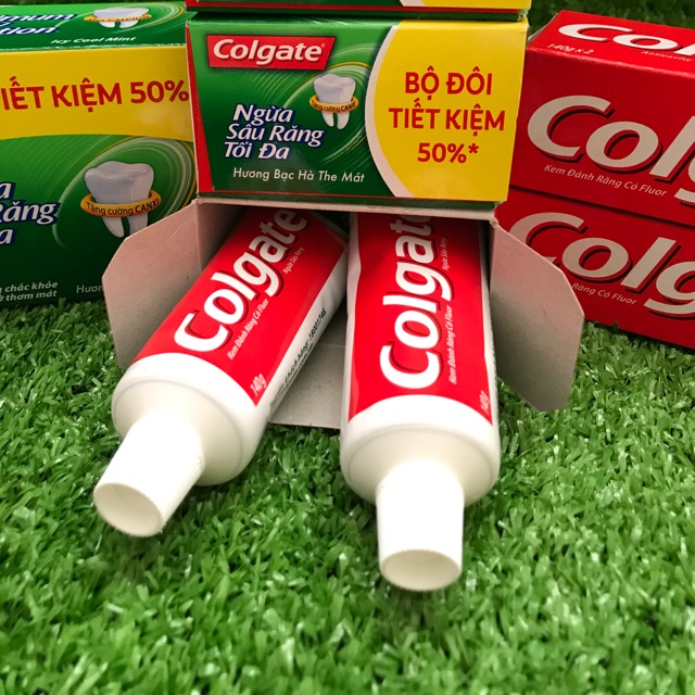 KEM ĐÁNH RĂNG COLGATE NGỪA SÂU RĂNG HỘP 2 CÂY