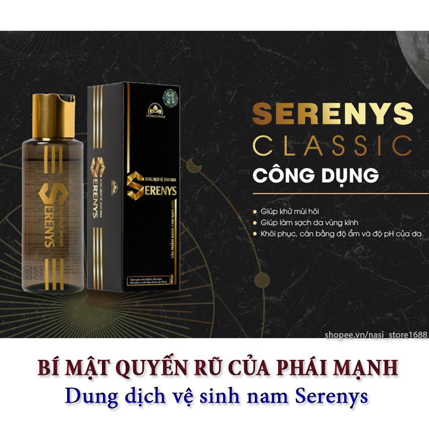 Dung dịch vệ sinh nam Serenys 100ml giúp khử mùi hôi, làm sạch da vùng kín, được phái mạnh Việt tin dùng - NASI Store