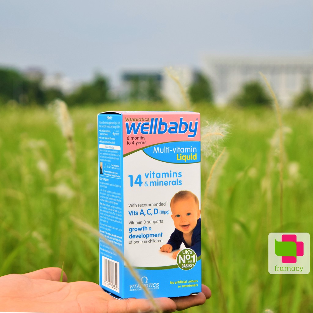 Vitamin tổng hợp cho bé Wellbaby (6 tháng - 4 tuổi)/Wellkid (4-12 tuổi) Multivitamin Liquid, Anh (150ml)