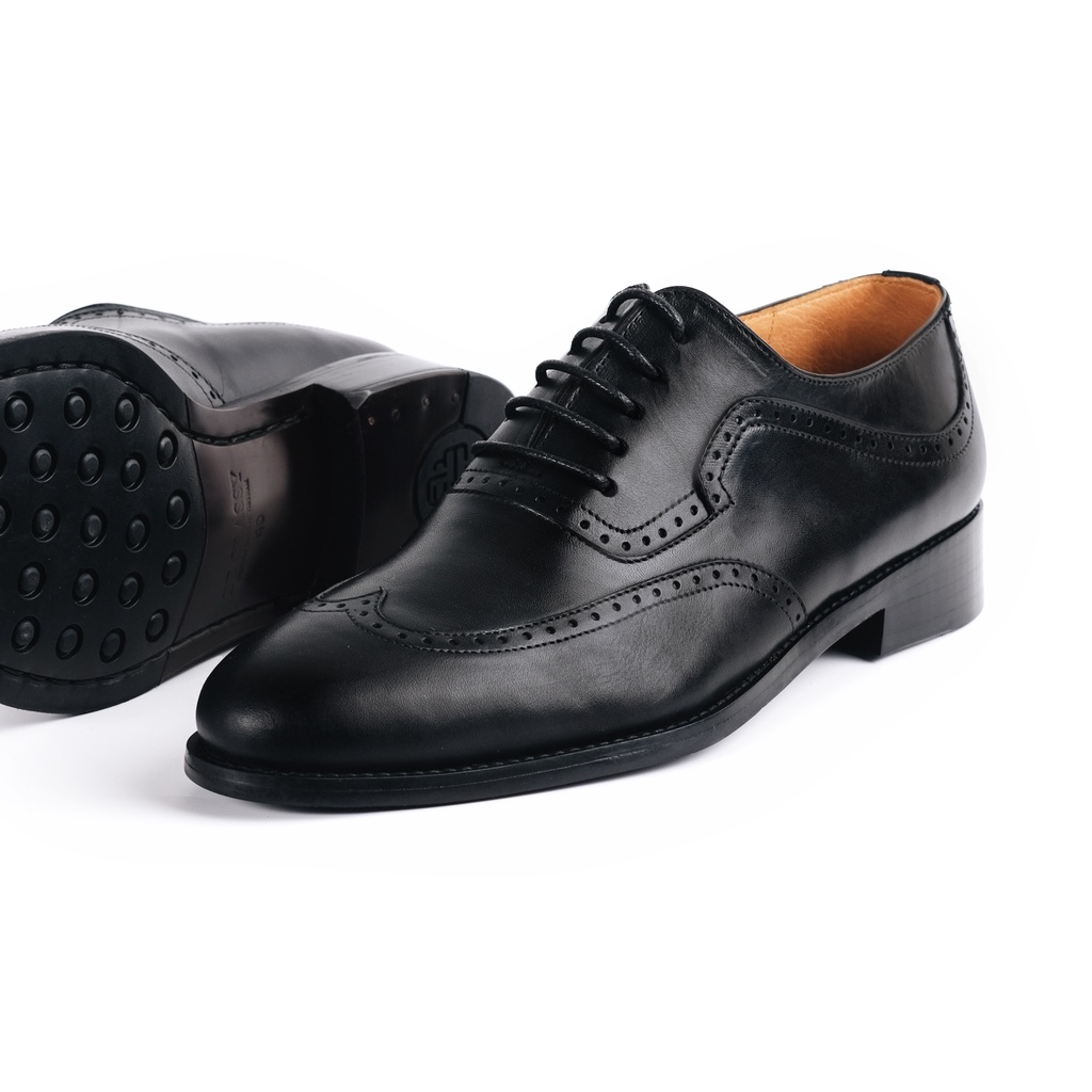 Giày Tây Cao Cấp WINGTIP BROGUES OXFORD - OF06 - Da Bò Ý Lót Trong Da Bò Mộc - Thương hiệu Be Classy