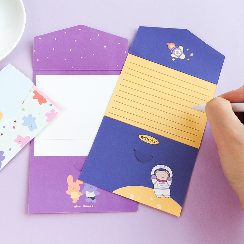 Bộ 2 thiệp gấp hoạt hình dễ thương (TH02)