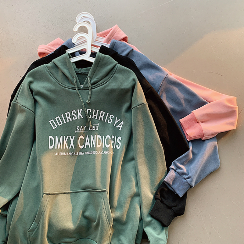 Áo hoodie tay dài in họa tiết chữ phong cách Hàn dành cho nam và nữ 4 màu tùy chọn | BigBuy360 - bigbuy360.vn