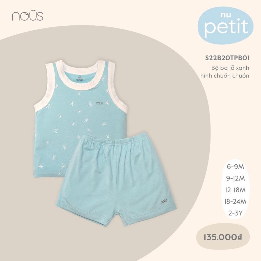 Bộ Quần Áo Ba Lỗ Cao cấp Nous Màu Tím Trắng Kẻ - Chất Liệu Nu Petit( 6M-3Y)