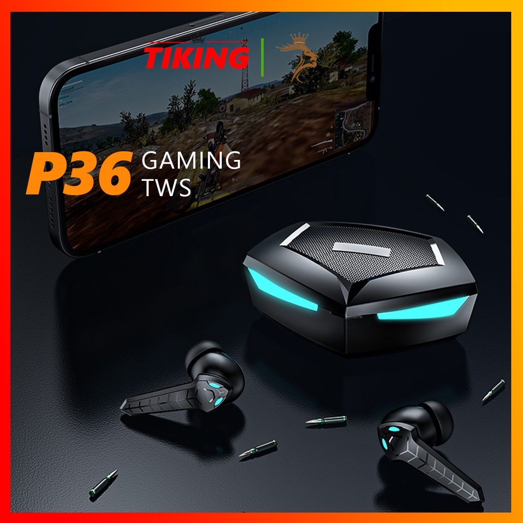 Tai nghe gaming p36, tai nghe cho game thủ chuẩn bluetooth 5.2, điều khiển cảm ứng, delay thấp